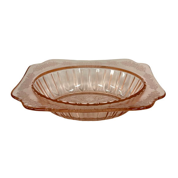 Jeannette Adam Pink Depression Glass Serving Bowl 1930s Vintage ~9" - Picture 2 of 8